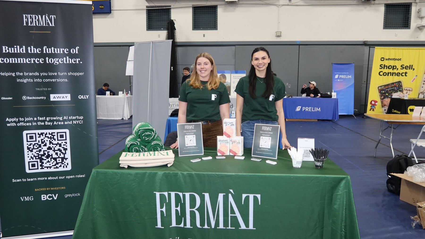 FERMÀT recruiting table at a career fair